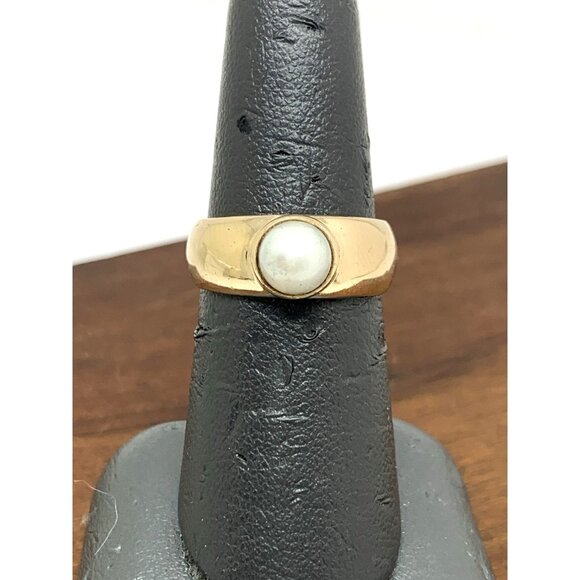Pearl Cocktail Ring 14k Yellow Gold Estate Jewelry Women's Size 7.25 - Picture 7 of 14